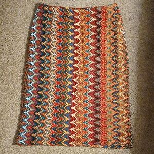 Colorful Zigzag Patterned Pencil Skirt, SHAMELESS, MED